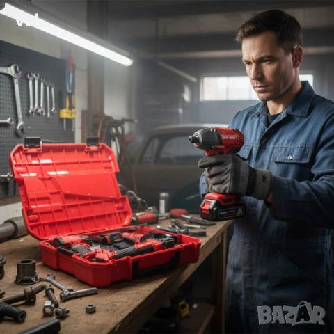 Комплект 2 в 1 KraftRoyal Red Mx Fuel 36V – ъглошлайф + гайковерт, 2x 8Ah батерии , снимка 6 - Ъглошлайфи - 53701290