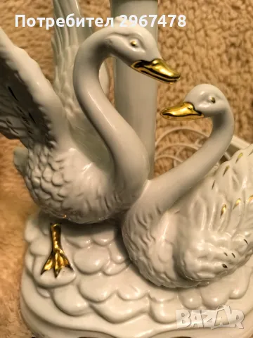 Старинна нощна лампа "Любовта на лебедите" , снимка 4 - Други - 48795431