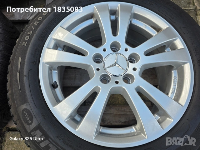 Лети джанти 16ки 5х112 Rial Mercedes + зимни гуми 205/60/16 Michelin, снимка 6 - Гуми и джанти - 53044730