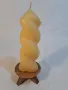 дървен свещник с декоративна свещ 20/4, снимка 1
