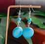 Нови сини тюркоазени висящи обеци , снимка 1