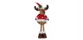 Коледен декоративен елен с Червена жилетка с пайети, Automat,56см 