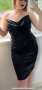 Официална черна сатенена рокля, снимка 1 - Рокли - 44569300