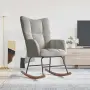 vidaXL Люлеещ се стол, светлосив, кадифе, снимка 3