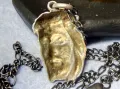 БАРЕЛЕФЕН СРЕБЪРЕН МЕДАЛЬОН с ЛИКА на ИИСУС ХРИСТОС с СРЕБЪРНА ВЕРИЖКА ОКСИДИРАНО СРЕБРО 925 - 40587, снимка 2