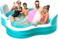 Нов Надуваем басейн QPAU с облегалки – двор/градина, възрастни/деца, снимка 1