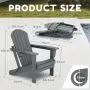 Сгъваем градински стол Adirondack от HDPE с поставка за чаша, снимка 3