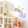 Стикер за стена Еднорог с дъга и пеперуди , декорация за детска стая , подарък за бебе деца, снимка 1