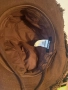 Кафява шапка тип bucket hat с ресни и връзки, снимка 3