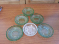 Стъклени чинийки цветно зелено стъкло, снимка 2