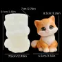 3D голямо усмихнато коте котка силиконов молд форма свещи гипс сапун смола фондан декорация торта , снимка 4