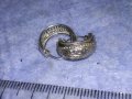 ОРНАМЕНТИРАНИ РЕТРО АРТ СРЕБЪРНИ ОБЕЦИ СРЕБРО 925 РЪЧНА МАЙСТОРСКА СТАРА ИЗРАБОТКА 18586, снимка 5