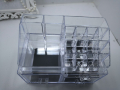 Практичен прозрачен органайзер за гримове в две части, снимка 4