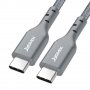  JYDMIX USB C към USB C кабел, PD 3.0 - 20 V/3 A 60 W, 2 метра, найлонова оплетка, бързо зареждане, снимка 1 - USB кабели - 40121997