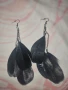 черни пера обеци, снимка 3