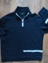 hugo boss green mens logo stripe zip-neck - ГОЛЯМА мъжка блуза 5ХЛ КАТО НОВА, снимка 3