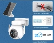3.0MP Tuya Smart WiFi PTZ камера със соларен панел + 64GB карта подарък, снимка 5