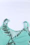 Дамски потник в синьо-зелено с тропически принт и регулируеми презрамки, снимка 10