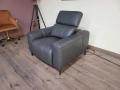Тъмно сив кожен фотьойл с електрически релаксиращ механизъм, снимка 6