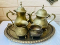 Красив месингов комплект от Англия - 5 части, за кафе / чай , снимка 1