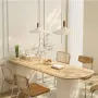 Кремава висяща LED лампа с плосък метален абажур, 35 см, снимка 3