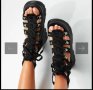 Дамски сандали на платформа в черен цвят , снимка 3