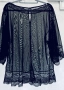 Ефирна черна блуза тюл с дантела, снимка 15