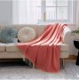 VEEYOO - Леко изключително меко одеяло за диван, плетено одеяло с декорация на пискюли , снимка 1