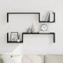 vidaXL Стенен рафт 2 бр. Черния дъб 100 x 15 x 20 см, снимка 2