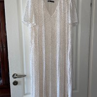 Елегантна нова романтична плисирана дълга нежна бяла рокля Zara , снимка 10 - Рокли - 40210139