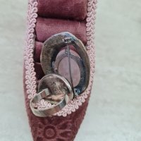 Сребърен комплект - пръстен и брошка с розов кварц, снимка 15 - Бижутерийни комплекти - 38999370