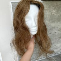 Дамско тупе 💯 естествена човешка коса лешник , снимка 3 - Аксесоари за коса - 41460894