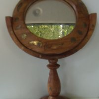 № 7044 старо настолно дървено огледало - HAND MADE, снимка 2 - Други ценни предмети - 41324669