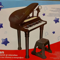 Детско пиано със столче и микрофон с вход за смартфон, снимка 2 - Музикални играчки - 44556124
