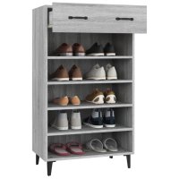 Шкаф за обувки, сив сонома, 60x35x105 см, инженерно дърво, снимка 3 - Шкафове - 41364194