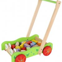 Детска игра, Дървена количка с блокчета, игра дървен конструктор