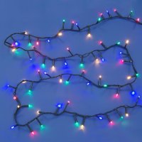 100 LED Коледни лампички, Многоцветни, 6м, снимка 2 - Лед осветление - 42712106