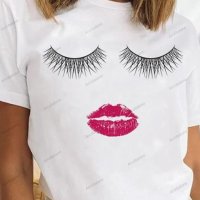 Дамска секси тениска с уникален дизайн, 9цвята - 023, снимка 6 - Тениски - 41648484
