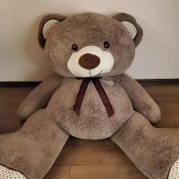 Огромна страхотна плюшена кафява мечка 150 см., снимка 6 - Плюшени играчки - 35792109