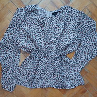 Дизайнерска блуза в леопардова шарка "ellos"® / много голям размер , снимка 9 - Блузи с дълъг ръкав и пуловери - 36237665
