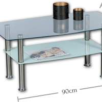 Стъклена холна маса с размери 90 x 42 x 50 cm (Ш x В x Д)., снимка 2 - Маси - 44820028