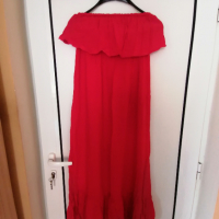 Calzedonia дълга червена рокля, снимка 1 - Рокли - 36375700