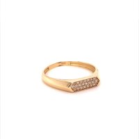 Златен дамски пръстен 1,56гр. размер:55 14кр. проба:585 модел:20048-3, снимка 3 - Пръстени - 42636936