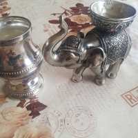 Свещник слон и бокалче, снимка 5 - Декорация за дома - 36088759