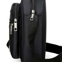 Мъжка стилна чанта за рамо в черно, снимка 5 - Чанти - 41755682
