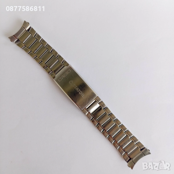 СТОМАНЕНА ВЕРИЖКА ЗА ЧАСОВНИК CASIO С ИЗВИТИ НАКРАЙНИЦИ.ВЕРИЖКИ ЗА ЧАСОВНИЦИ КАСИО С ИЗВИТИ ПЛАСТИНИ, снимка 1