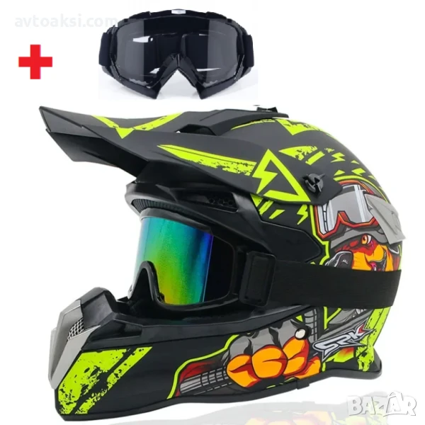 Каска Крос Мотор/Скутер/Бъги/Вело/АТВ с очила-MT-56, снимка 1