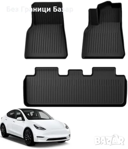 Нови Tesla Model Y 2021-2024 гумени стелки - водоустойчиви, издръжливи, снимка 1