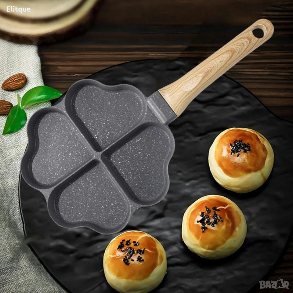 Тиган за пържене на яйца, палачинки, пържени картофи, индукция сърце, снимка 1