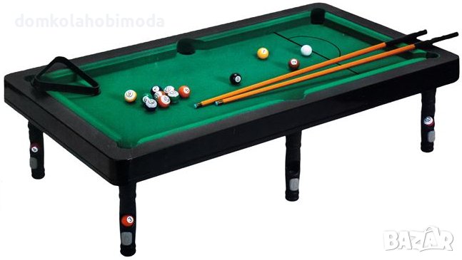 Билярд 66x36x18 см, 2 триъгълника, 2 пластмасови щеки, 16 билярдни топки, снимка 1